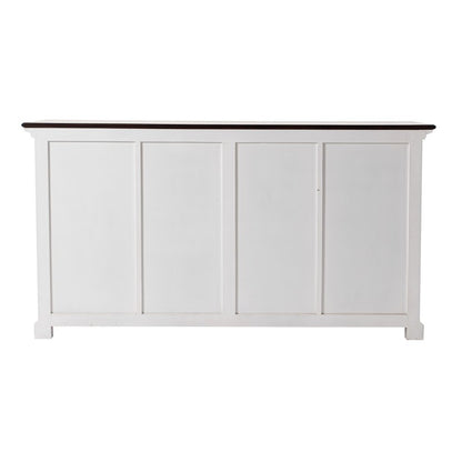 63" Brown And White Distressed Solid Wood Sideboard With Baskets