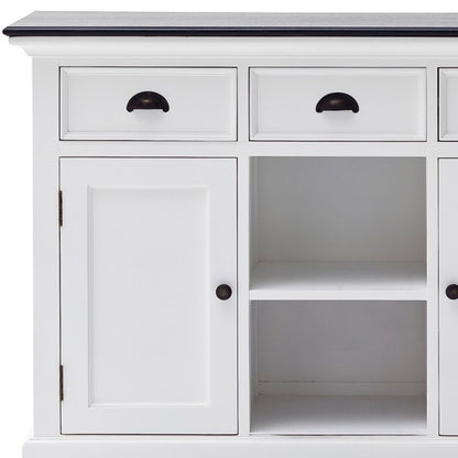 Modern Farmhouse Black And White Large Accent Cabinet