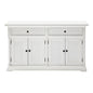 57" White Solid Wood Two Drawer Sideboard with Four Doors