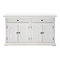 57" White Solid Wood Two Drawer Sideboard with Four Doors
