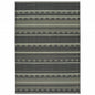 5' X 8' Black Ivory Machine Woven Geometric Indoor Area Rug