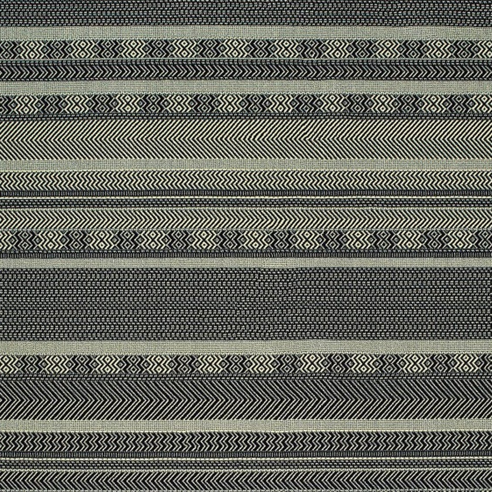 5' X 8' Black Ivory Machine Woven Geometric Indoor Area Rug