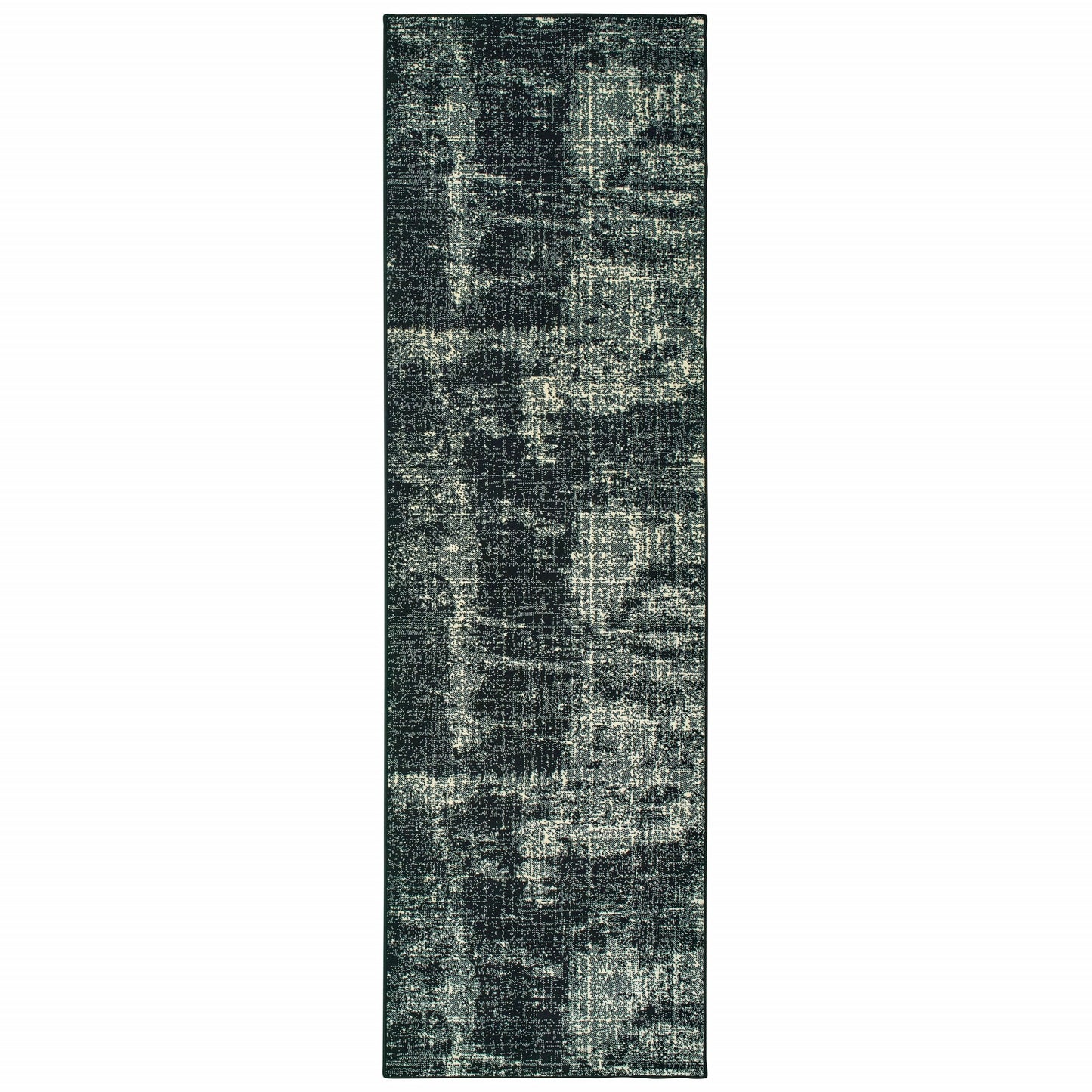 6' X 9' Black Ivory Machine Woven Abstract Indoor Area Rug