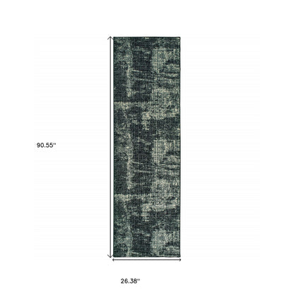 6' X 9' Black Ivory Machine Woven Abstract Indoor Area Rug