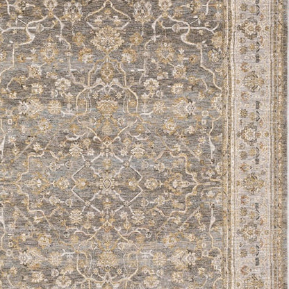 6' X 9' Beige Grey Machine Woven Oriental Indoor Arean Rug