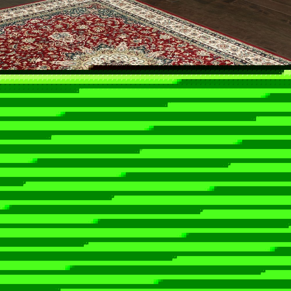 5' X 8' Red And Ivory Floral Medallion Area Rug