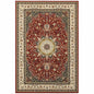 5' X 8' Red And Ivory Floral Medallion Area Rug