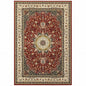 8' X 11' Red And Ivory Floral Medallion Area Rug