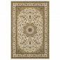 3' X 6' Ivory Beige Machine Woven Oriental Indoor Area Rug