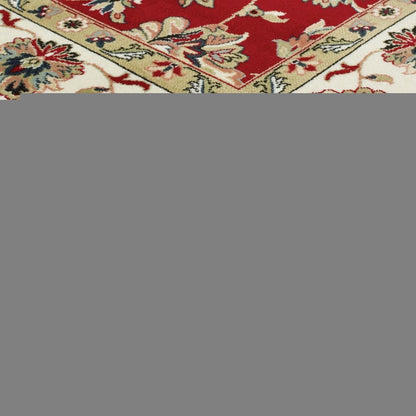 5' X 8' Red and Ivory Oriental Power Loom Area Rug