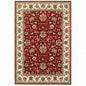 10' X 13' Red And Ivory Oriental Area Rug