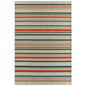 5' X 7' Blue And Gray Striped Indoor Outdoor Area Rug