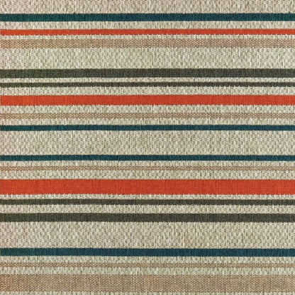 3' X 5' Blue And Gray Striped Indoor Outdoor Area Rug