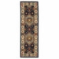 12' Blue And Ivory Wool Handmade Runner Rug