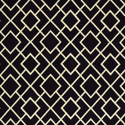 10' X 13' Black And Ivory Diamond Area Rug