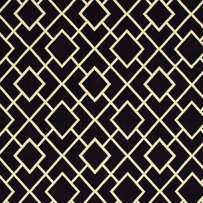 5' X 8' Black Ivory Machine Woven Geometric Diamonds Indoor Area Rug