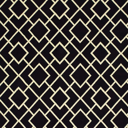 10' X 13' Black And Ivory Diamond Area Rug