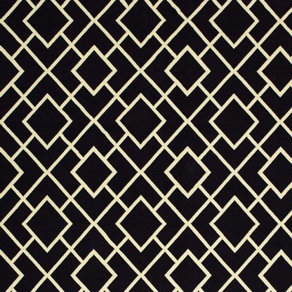 5' X 8' Black Ivory Machine Woven Geometric Diamonds Indoor Area Rug