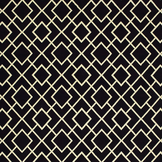 5' X 8' Black Ivory Machine Woven Geometric Diamonds Indoor Area Rug