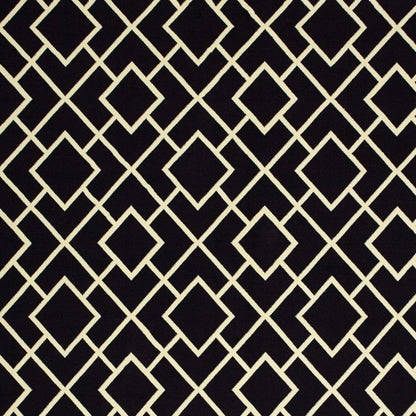 5' X 8' Black Ivory Machine Woven Geometric Diamonds Indoor Area Rug