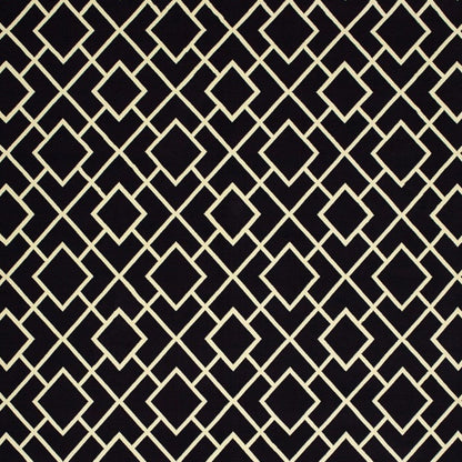 5' X 8' Black Ivory Machine Woven Geometric Diamonds Indoor Area Rug