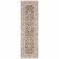 9' X 12' Beige Grey Machine Woven Oriental Indoor Arean Rug