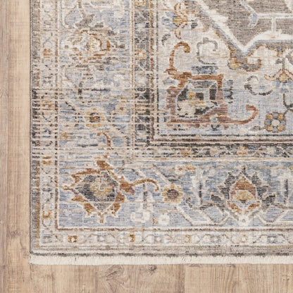 2' X 3' Blue And Gray Area Rug