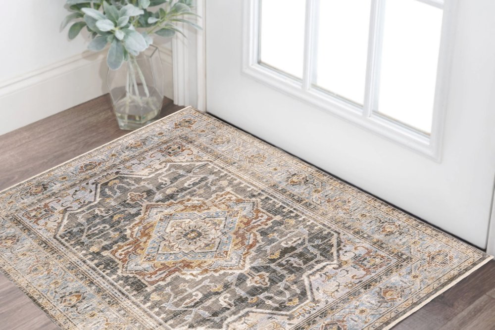 2' X 3' Blue And Gray Area Rug