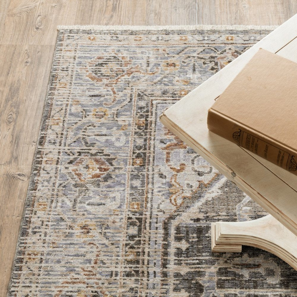 2' X 3' Blue And Gray Area Rug