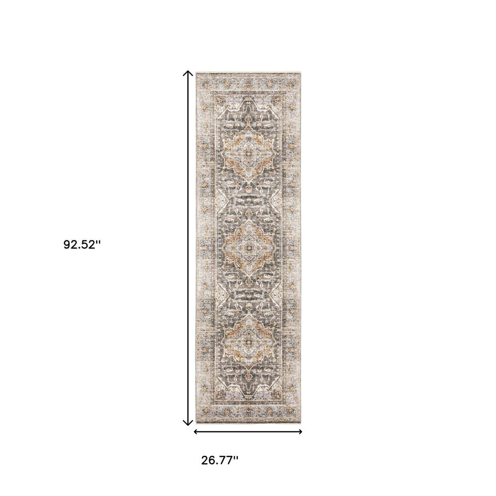 2' X 3' Blue And Gray Area Rug