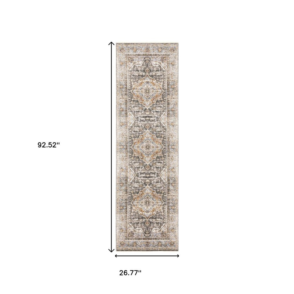 2' X 3' Blue And Gray Area Rug