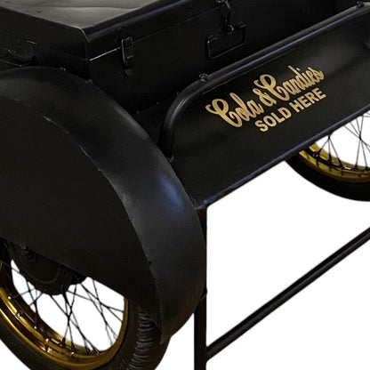 Black Old Time Delivery Box Table With Storage