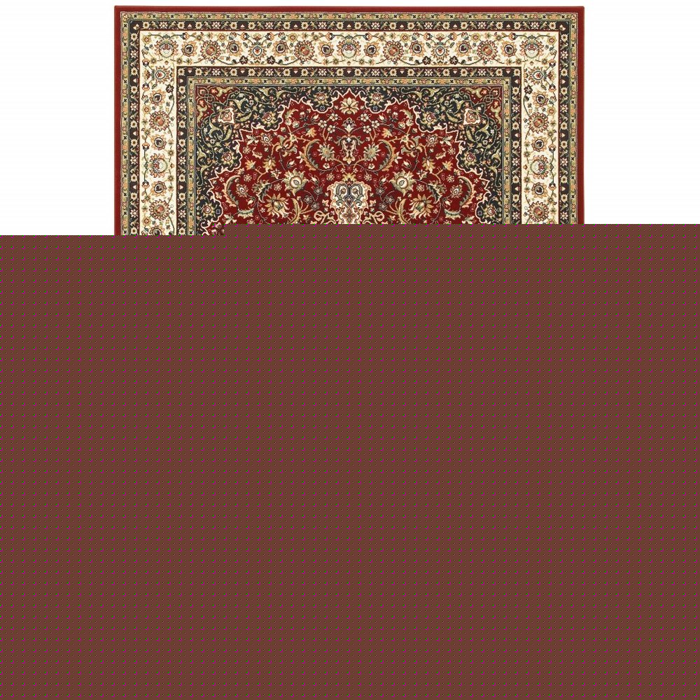 2' X 3' Red And Ivory Area Rug