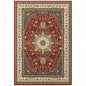 2' X 3' Red And Ivory Area Rug