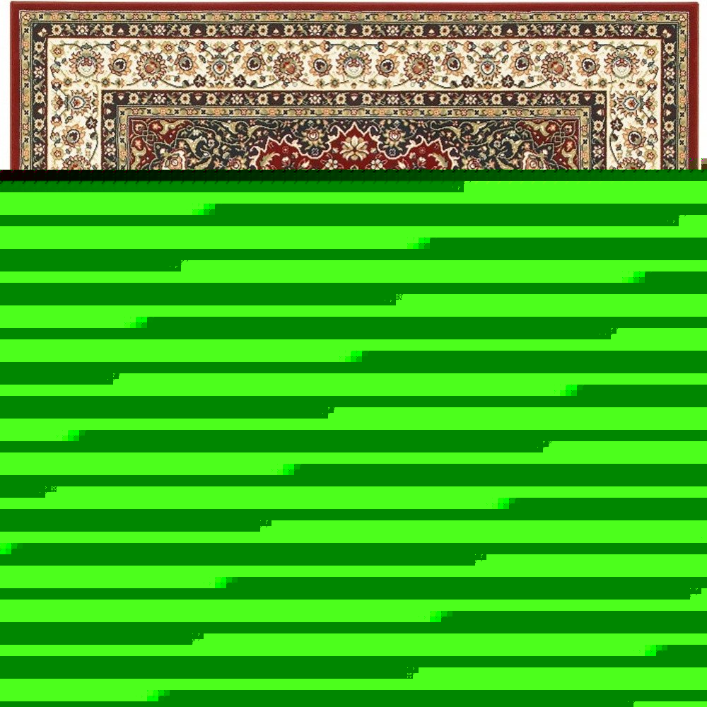 2' X 3' Red And Ivory Area Rug