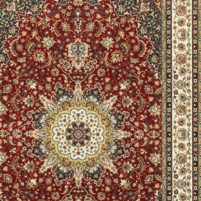 2' X 3' Red And Ivory Area Rug