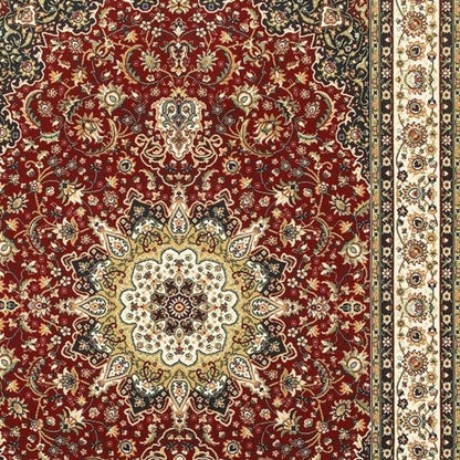 2' X 3' Red And Ivory Area Rug