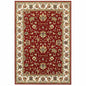 2' X 3' Red And Ivory Area Rug
