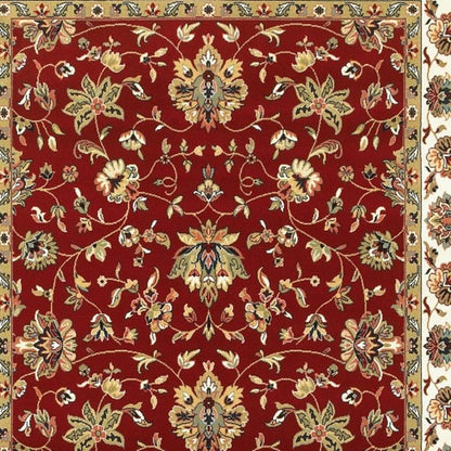 2' X 3' Red And Ivory Area Rug