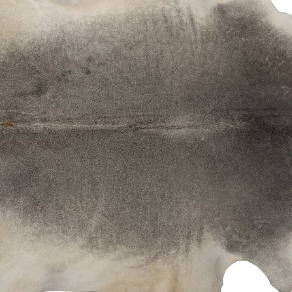 6' X 7' Gray Cowhide Handmade Area Rug