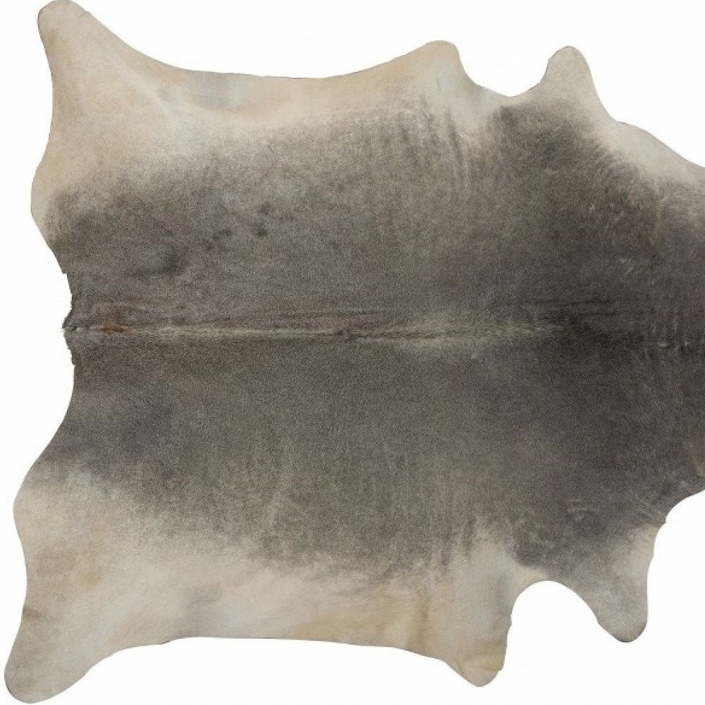 6' X 7' Gray Cowhide Handmade Area Rug