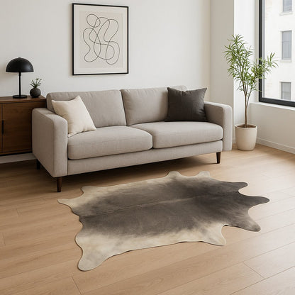 6' X 7' Gray Cowhide Handmade Area Rug