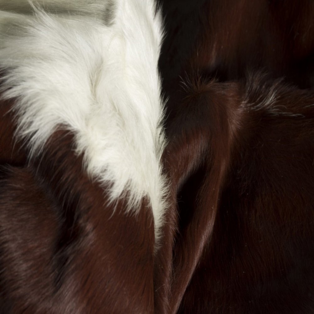 6' X 7' Brown And White Cowhide Area Rug