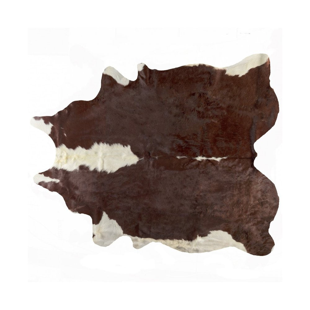 6' X 7' Brown And White Cowhide Area Rug
