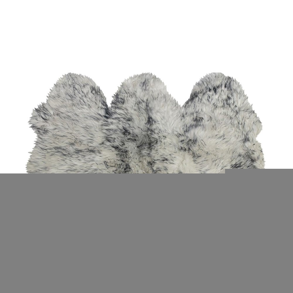 3' X 5' Gray Ombre Natural Sheepskin Area Rug