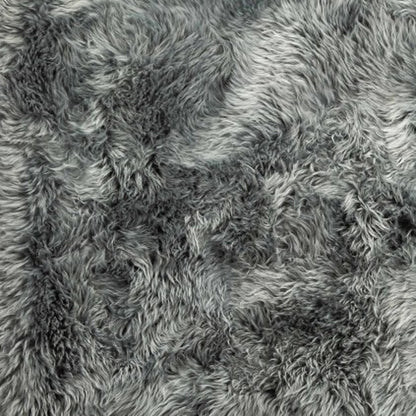 3' X 5' Gray Natural Rectangular Sheepskin Area Rug