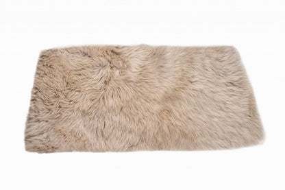 3' X 5' Taupe Genuine Sheepskin Area Rug