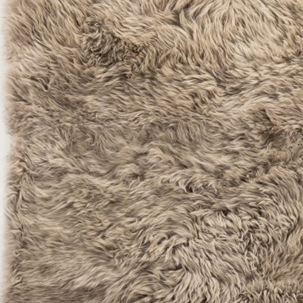 3' X 5' Taupe Genuine Sheepskin Area Rug