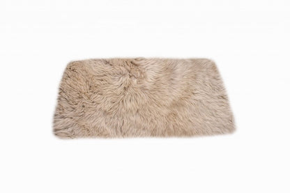 2' X 3' Taupe Sheepskin Area Rug