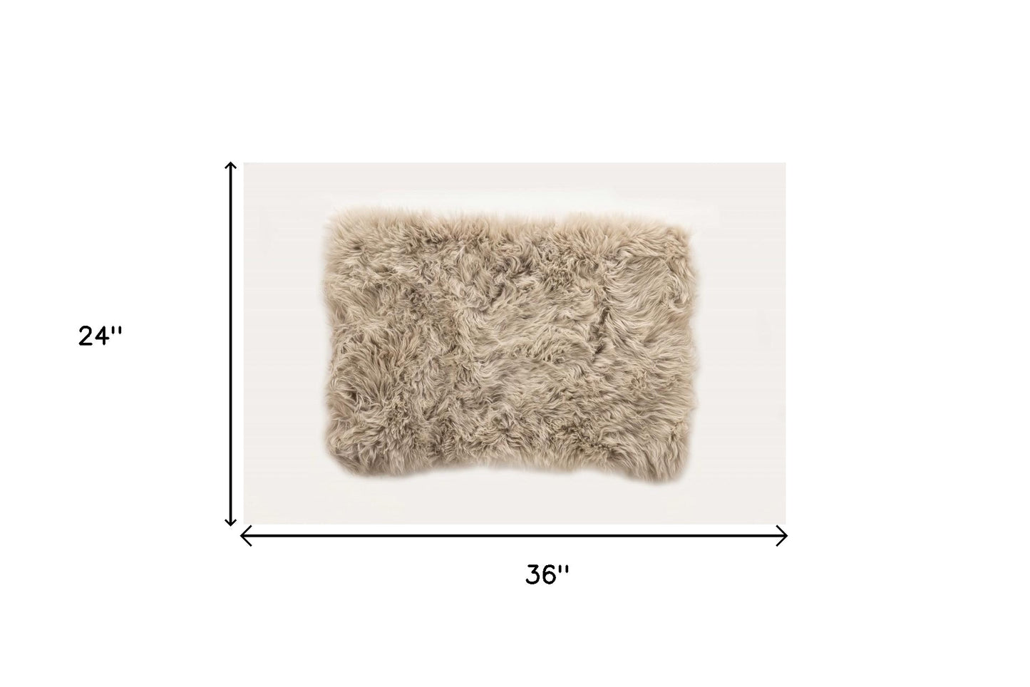 2' X 3' Taupe Sheepskin Area Rug